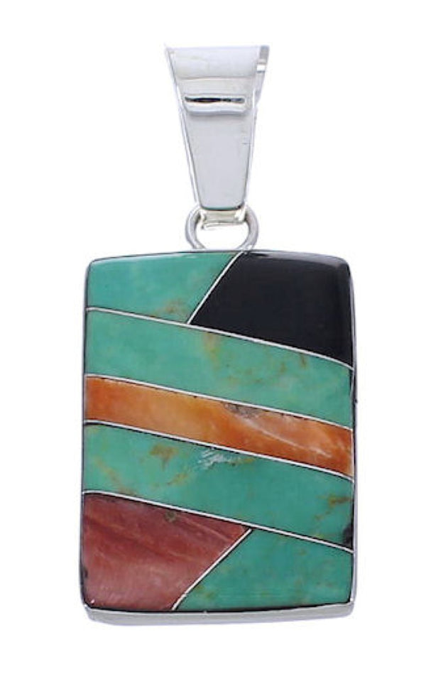 Sterling Silver Southwestern Multicolor Jewelry Slide Pendant PX29272