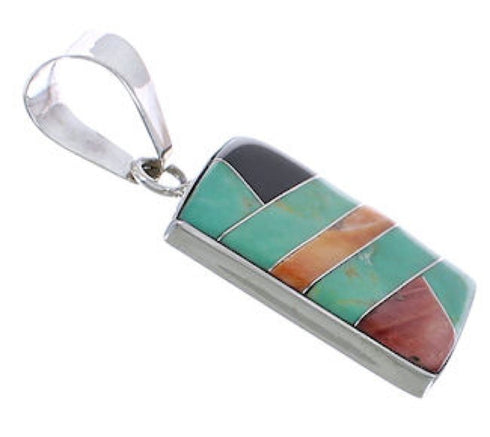 Sterling Silver Southwestern Multicolor Jewelry Slide Pendant PX29272