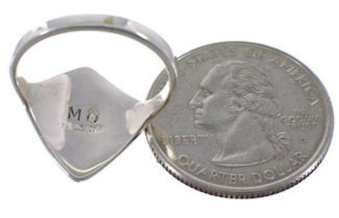 Southwest Sterling Silver Multicolor Inlay Ring Size 8-1/2 EX51443