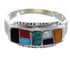 Sterling Silver Southwest Multicolor Ring Size 8-1/2 EX51450