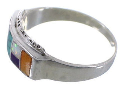 Multicolor Genuine Sterling Silver Ring Size 7-1/2 EX51448