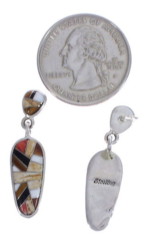 Multicolor And Sterling Silver Jewelry Post Dangle Earrings PX29999