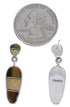 Southwestern Multicolor Inlay Post Dangle Earrings PX30002