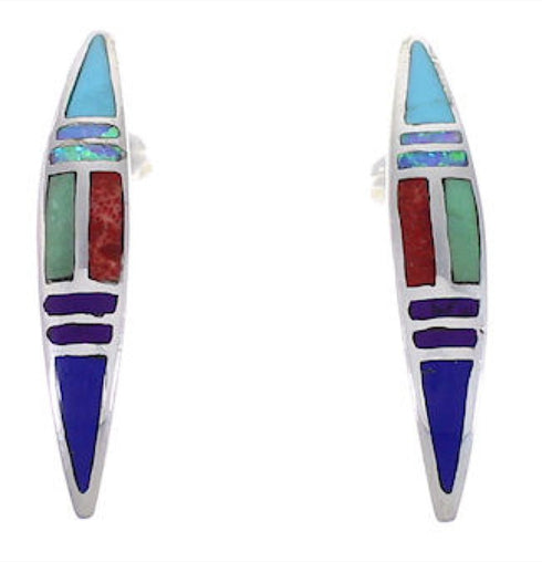 Southwest Multicolor Inlay Earrings EX43432