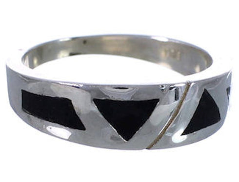Sterling Silver Southwest Jet Ring Size 7-3/4 WX38569