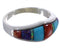 Multicolor Inlay Authentic Sterling Silver Ring Size 6-3/4 TX38200