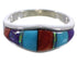 Multicolor Inlay Authentic Sterling Silver Ring Size 6-3/4 TX38200