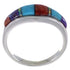 Multicolor Inlay Authentic Sterling Silver Ring Size 6-3/4 TX38200