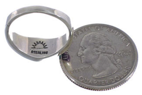 Multicolor Inlay Authentic Sterling Silver Ring Size 6-3/4 TX38200