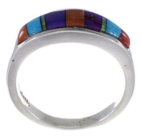 Genuine Sterling Silver Jewelry Multicolor Ring Size 6-3/4 TX38253