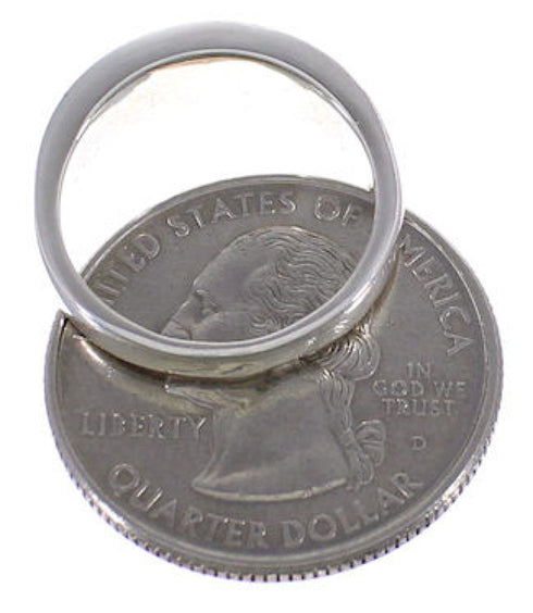 Multicolor Inlay Authentic Sterling Silver Ring Size 7-1/4 TX38260