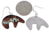 Multicolor Native American Village Design Bear Silver Earrings EX31217