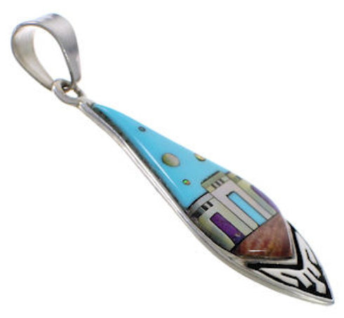 Multicolor Native American Pueblo Design Southwest Pendant EX31231