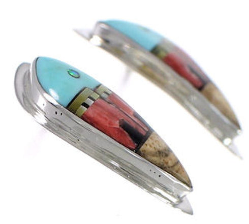 Native American Village Design Multicolor Southwest Earrings EX31235