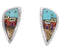 Multicolor Native American Village Design Silver Earrings EX31238
