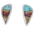 Multicolor Native American Village Design Silver Earrings EX31238
