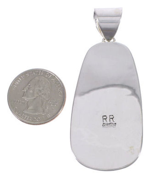 Native American Village Design Multicolor Silver Pendant EX31257