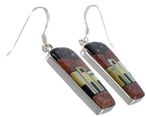 Southwest Native American Pueblo Design Multicolor Earrings EX31267