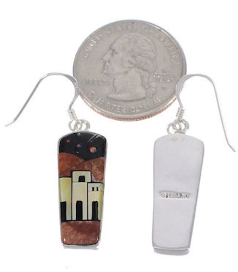 Southwest Native American Pueblo Design Multicolor Earrings EX31267