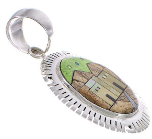Native American Village Or Pueblo Design Multicolor Pendant EX31282