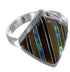 Multicolor Inlay Sterling Silver Jewelry Ring Size 8-1/4 UX34301
