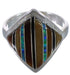 Southwest Sterling Silver Jewelry Multicolor Ring Size 7-3/4 UX34300