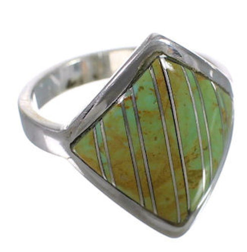 Genuine Sterling Silver Turquoise Inlay Ring Size 5 UX34307