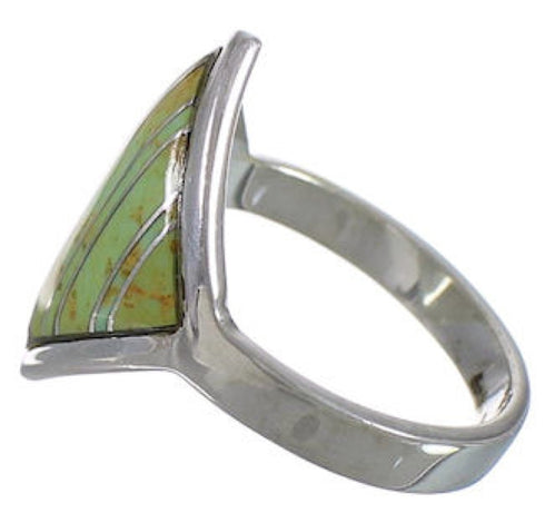 Sterling Silver Turquoise Inlay Jewelry Ring Size 7-1/2 UX34310