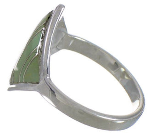 Southwestern Sterling Silver Turquoise Inlay Ring Size 6-1/4 UX34318