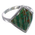 Southwest Sterling Silver And Turquoise Inlay Ring Size 8-1/2 UX34329