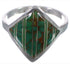 Southwest Sterling Silver And Turquoise Inlay Ring Size 8-1/2 UX34329