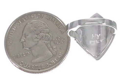 Southwest Sterling Silver Turquoise Inlay Ring Size 7-1/4 UX34335