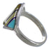Southwestern Sterling Silver Multicolor Inlay Ring Size 5 UX34341