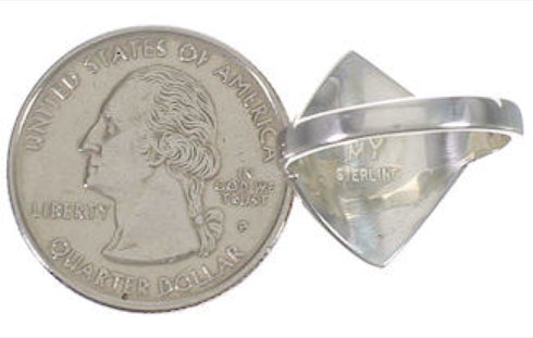 Southwest Sterling Silver Multicolor Inlay Ring Size 8-1/4 UX34358