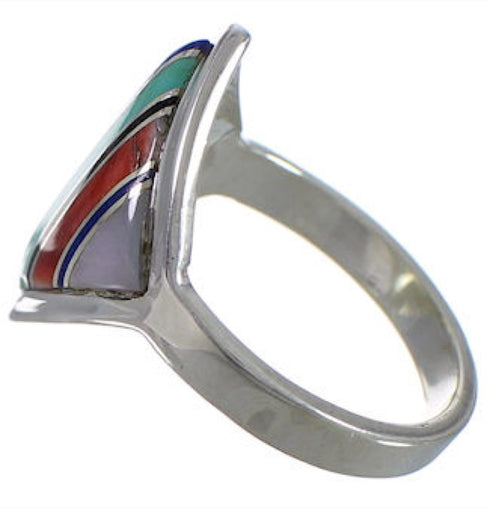 Genuine Sterling Silver Jewelry Multicolor Ring Size 8-1/4 UX34365