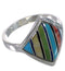 Southwest Sterling Silver And Multicolor Ring Size 5 UX34366