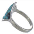 Authentic Sterling Silver Turquoise Inlay Ring Size 7-1/2 UX34423