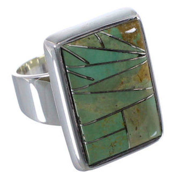 Sturdy Turquoise And Silver Ring Size 6-3/4 WX37426