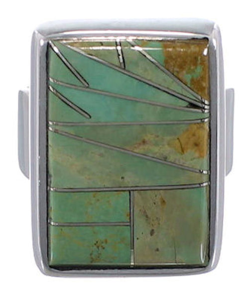 Sturdy Turquoise And Silver Ring Size 6-3/4 WX37426