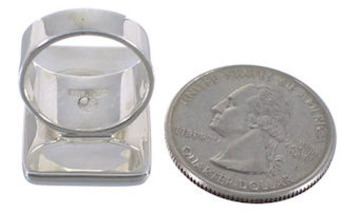 Heavy Turquoise Sterling Silver Jewelry Ring Size 4-3/4 WX37434