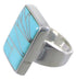 Heavy Turquoise Inlay And Sterling Silver Ring Size 5-3/4 WX37525