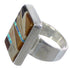 Well-Built Multicolor Inlay And Silver Ring Size 5-1/2 WX37726