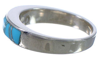 Southwest Turquoise Sterling Silver Ring Size 6-3/4 EX61289