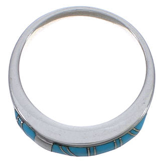 Southwest Turquoise Sterling Silver Ring Size 6-3/4 EX61289