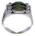 Substantial Turquoise Silver Needlepoint Ring Size 8-1/2 VX37067