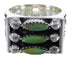 Sturdy Turquoise Needlepoint Silver Jewelry Ring Size 5-3/4 VX37102