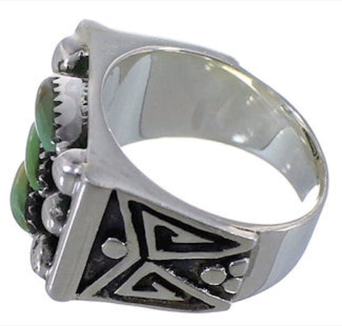 Turquoise High Quality Silver Needlepoint Ring Size 6-3/4 VX37111