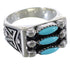 Southwest Silver Heavy Turquoise Needlepoint Ring Size 8-1/4 VX37169