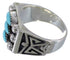 Southwest Silver Heavy Turquoise Needlepoint Ring Size 8-1/4 VX37169