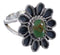 Southwest Turquoise Sterling Silver Flower Ring Size 6 VX37273